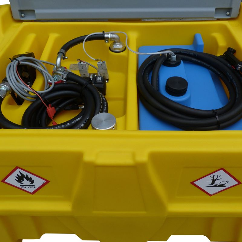 Combitank 400 liter Diesel en 50 liter reservoir voor AdBlue® met 230 Volt Dieselpomp en 12 Volt dompelpomp voor AdBlue® met beschermkap