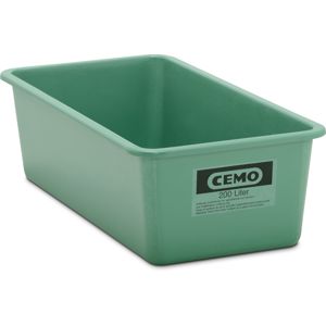 Rechthoekige kunststof opslagcontainer in de kleur groen, 200 liter, laag model
