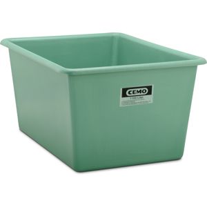 Rechthoekige kunststof opslagcontainer in de kleur groen, 1100 liter, standaard maat