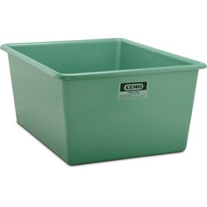 Rechthoekige kunststof opslagcontainer in de kleur groen, 1500 liter, standaard maat