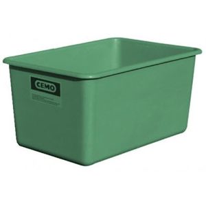 Rechthoekige kunststof opslagcontainer in de kleur groen, 500 liter, laag model