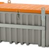 Cembox 750 liter met 4 hijsogen en zijdeur van 50 x 45cm (b x h) voor opslag en transport van gereedschap en andere materialen